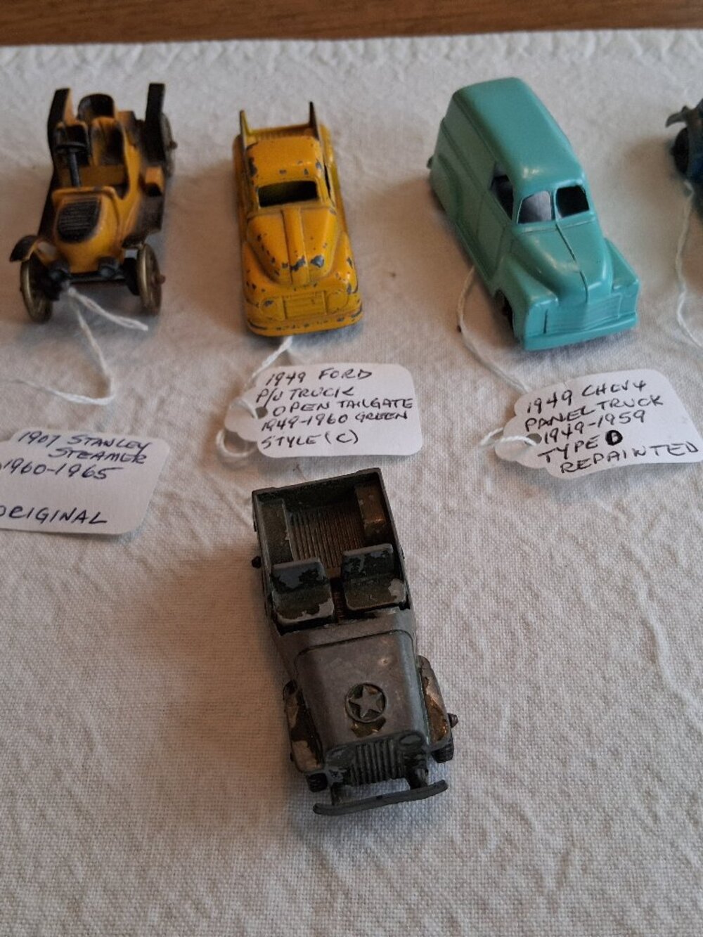 Lot of 6 Vintage Tootsie Toy Cars 1950's
